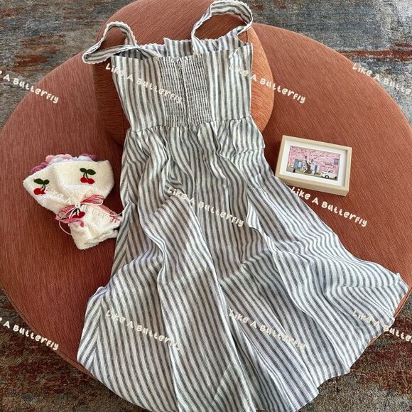 Reformation Tagliatelle Linen Dress - Harbor Stripe - Picture 4 of 11